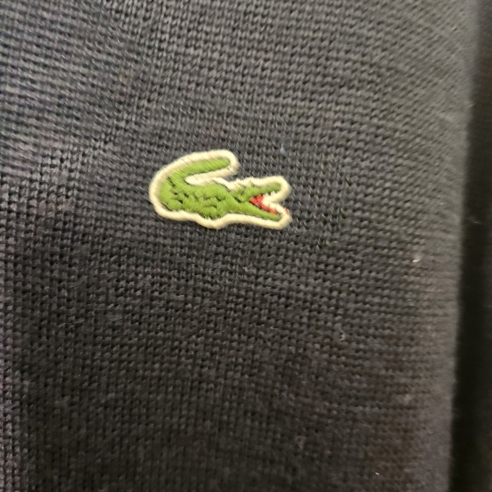 Lacoste Sport Men's V-Neck Wool Blend Navy Blue‎ Sweater Logo XL 6 Alligator - Picture 3 of 9